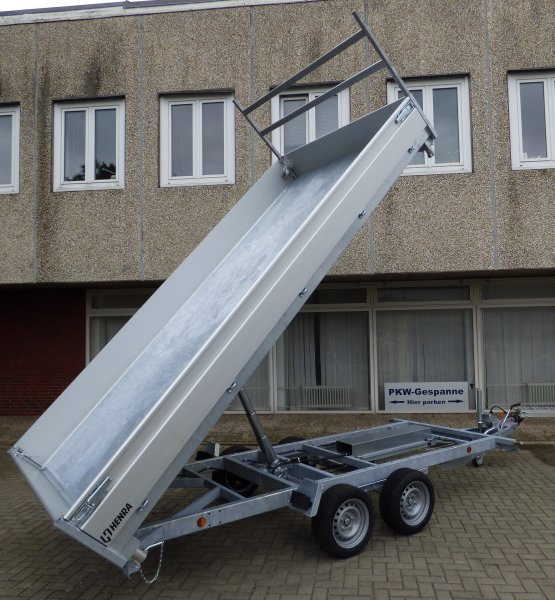 Henra KP354020 Dreiseitenkipper mit E-Pumpe und Rampenschubladen, 3500kg zGG, Lademae:401x202x30cm