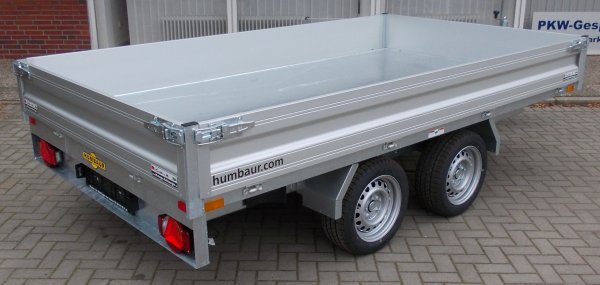 Humbaur Heckkipper HUK 273117 mit Alubordwnden, Handpumpe