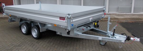 Humbaur HTK 3500.41 Dreiseitenkipper mit Alubordwnden, E- & Handpumpe