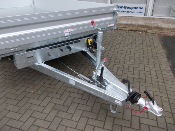 Humbaur HTK 3500.41 Dreiseitenkipper mit Alubordwnden, E- & Handpumpe