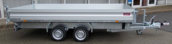 Humbaur HTK 3500.41 Dreiseitenkipper mit Alubordwnden, E- & Handpumpe