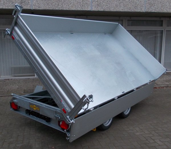 Humbaur HTK 3500.31 Dreiseitenkipper mit Alubordwnden, E- & Handpumpe
