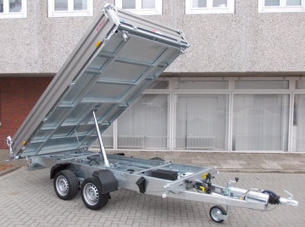 Humbaur HTK 3500.41 Dreiseitenkipper mit Stahlbordwnden, E- & Handpumpe