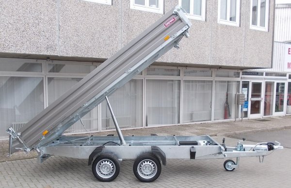 Humbaur HTK 3500.41 Dreiseitenkipper mit Stahlbordwnden, E- & Handpumpe