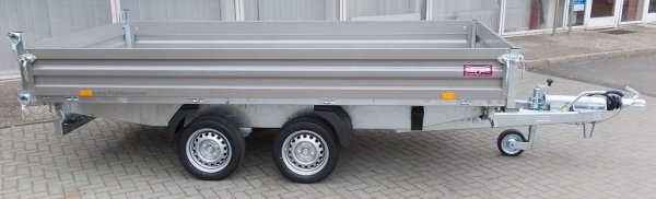 Humbaur HTK 3500.41 Dreiseitenkipper mit Stahlbordwnden, E- & Handpumpe