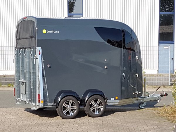 Careliner L grey/grey, Panoramadach, Sattelablagestange, 3.Bremsleuchte, 2. Innenleuchte LED, Netzlift, Bruststangenpolster und Alufelgen (black/silver)