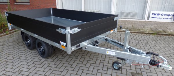 Saris Tandem-Heckkipper K1 306 170 2700 2 mit E- und Nothandpumpe, Black-Edition, 2,7t zGG, 306x170x35cm