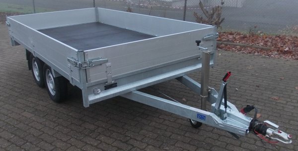 Anssems ASX 2000.405x178, mit Hochplane 210cm Ladehhe in silber, mit Rampen in Schubladen, 2000kg, 405x178x210cm