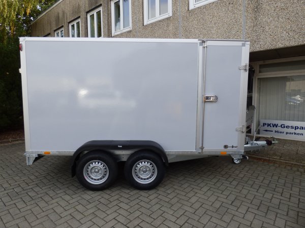 Saris GO 356 169 180 2700 2, Kofferanhnger hellgrau, 2700KG zGG, 356x169x180cm, hinten mit Beladerampe, zustzlich mit Seitentr