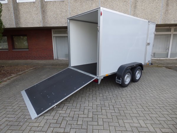 Saris GO 356 169 180 2700 2, Kofferanhnger hellgrau, 2700KG zGG, 356x169x180cm, hinten mit Beladerampe, zustzlich mit Seitentr