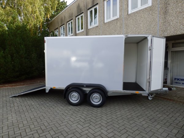 Saris GO 356 169 180 2700 2, Kofferanhnger hellgrau, 2700KG zGG, 356x169x180cm, hinten mit Beladerampe, zustzlich mit Seitentr