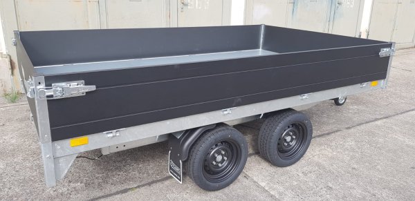Saris Tandem-Heckkipper K1 306 184 2700 2 mit E-Pumpe, Rampen in Schubladen, Black-Edition, 2,7t zGG, 306x184x30cm