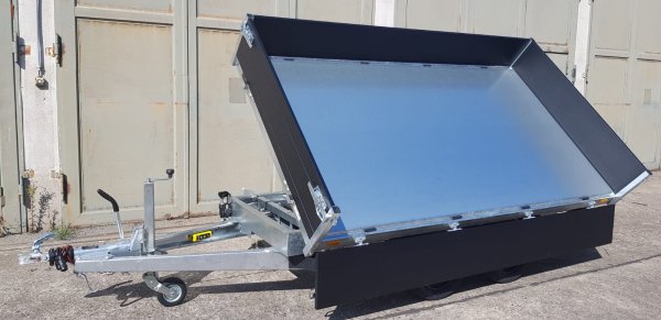 Saris Tandem-Dreiseitenkipper K3 356 184 2700 2 mit E- und Nothandpumpe, Rampen in Schubladen, Black-Edition, 2,7t zGG, 306x184x35cm