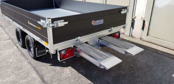 Saris Tandem-Dreiseitenkipper K3 356 184 2700 2 mit E- und Nothandpumpe, Rampen in Schubladen, Black-Edition, 2,7t zGG, 306x184x35cm