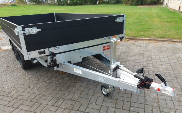 Saris Tandem-Dreiseitenkipper K3 306 184 2700 2 mit E-Pumpe, Black-Edition, 2,7t zGG, 306x184x35cm, ohne Handpumpe