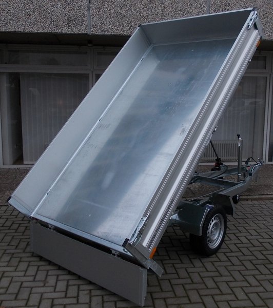 Humbaur Heckkipper 1-Achser HUK 152715 mit Alubordwnden, E- und Nothandpumpe
