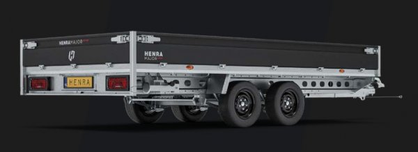 * Henra XL305520 Tandemhochlader mit Rampenschubladen, 3000kg zGG, Ladema�e:553x202x30cm, schwarze Alubordw�nde