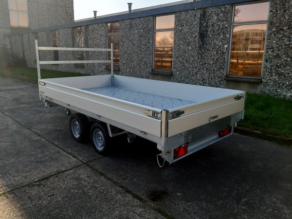 Henra KP353518 parabolic Dreiseitenkipper mit E-pumpe, Blattfederachsen, 3500kg zGG, 351x185x30cm, Rampenschchten