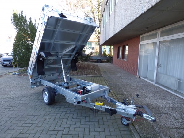 Martz Heckkipper 1-Achser Kipper 250C mit E-Pumpe, 1500KG zGG, 253x150x30cm, Stahlbordwnde