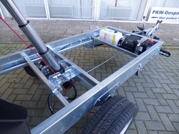 Martz Heckkipper 1-Achser Kipper 250C mit E-Pumpe, 1500KG zGG, 253x150x30cm, Stahlbordwnde