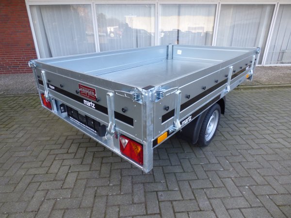 Martz Heckkipper 1-Achser Kipper 250C mit E-Pumpe, 1500KG zGG, 253x150x30cm, Stahlbordwnde