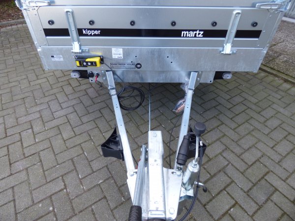 Martz Heckkipper 1-Achser Kipper 250C mit E-Pumpe, 1500KG zGG, 253x150x30cm, Stahlbordwnde