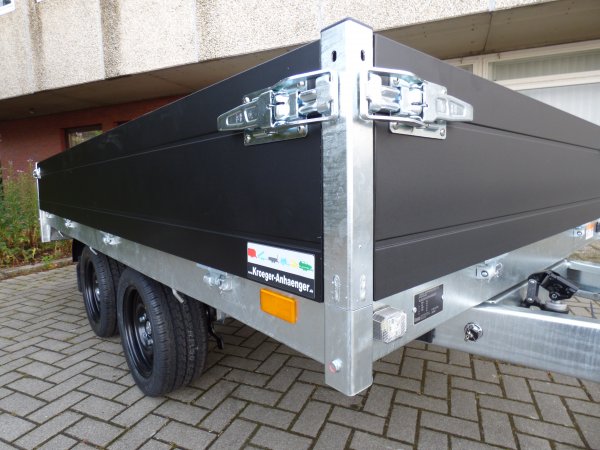 Saris Tandem-Heckkipper K1 306 184 3500 2 E mit E- und Handpumpe, Black-Edition, 3,5t zGG, 306x184x30cm