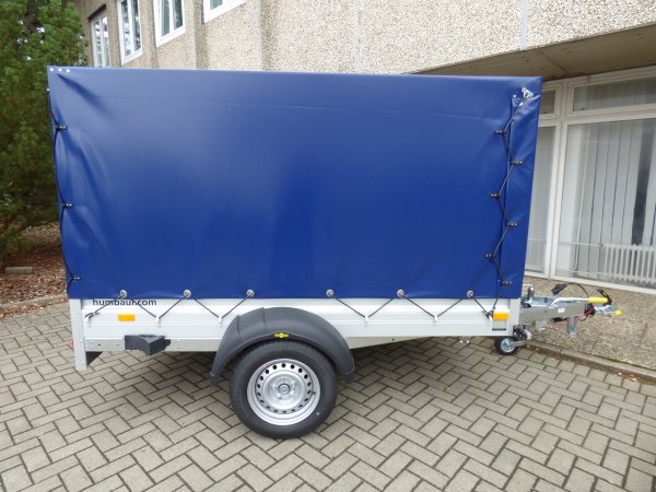 Humbaur HA 153015 mit Hochplane 140cm Ladehhe in dunkelblau,  1500kg, Lademae 303x150x140cm