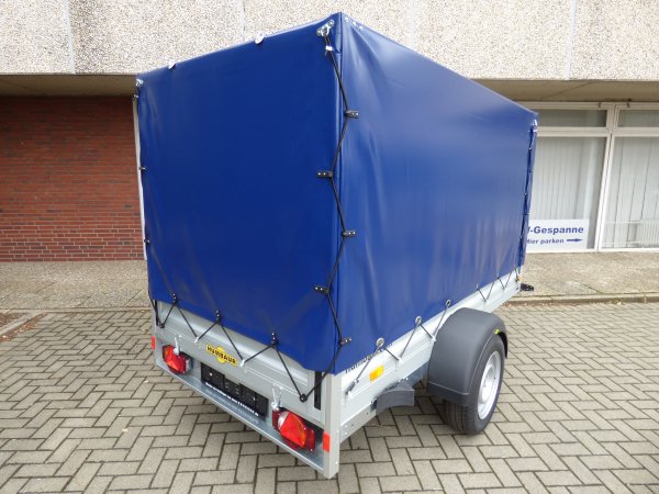 Humbaur HA 153015 mit Hochplane 140cm Ladehhe in dunkelblau,  1500kg, Lademae 303x150x140cm