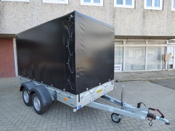 Humbaur HA 253015 gebremst, Tandem, KRGER ProfiLine Hochplane in schwarz, 2500kg, 303x151x170cm