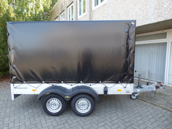Humbaur HA 253015 gebremst, Tandem, KRGER ProfiLine Hochplane in schwarz, 2500kg, 303x151x170cm