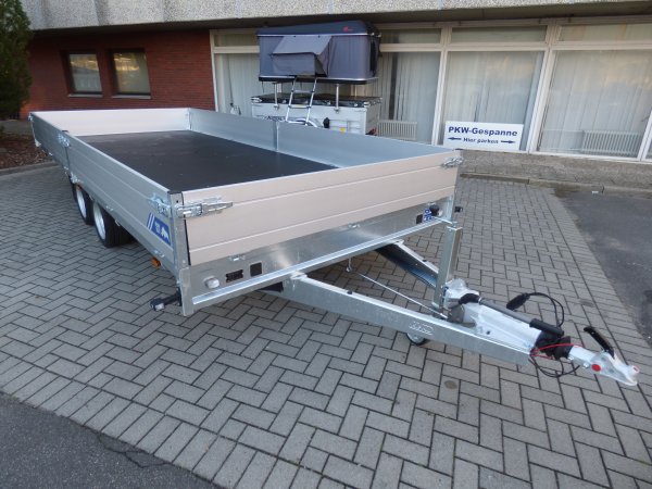 Saris Hochlader PL 506 224 3500 2 HD, Heavy Duty, 3,5t zGG 506x224x35cm, Blattfederfahrwerk, Rampen in  Rampenschubladen