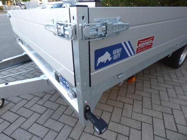 Saris Hochlader PL 506 224 3500 2 HD, Heavy Duty, 3,5t zGG 506x224x35cm, Blattfederfahrwerk, Rampen in  Rampenschubladen