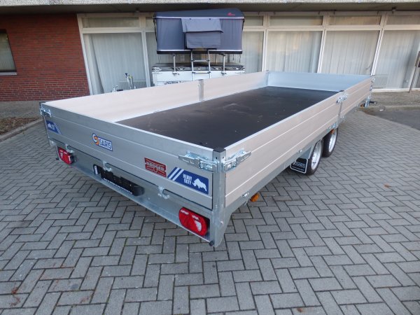 Saris Hochlader PL 506 224 3500 2 HD, Heavy Duty, 3,5t zGG 506x224x35cm, Blattfederfahrwerk, Rampen in  Rampenschubladen