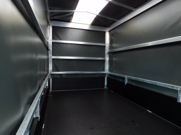 * Saris MP 255 133 1350 1 , schwarze Aluw�nde, 1350KG zGG, Ladema�e 255x133x160cm mit KR�GER ProfiLine Hochplane in Anthrazit