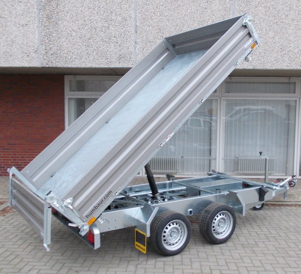 Humbaur HTK 3500.31 Dreiseitenkipper mit E- & Handpumpe und grauen Stahlbordwnden, Einzelstck - nur ab Brandenburg verfgbar