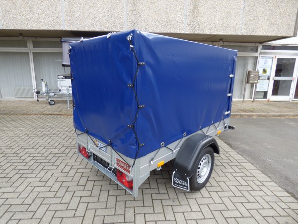Saris MP 205 113 1000 1 McAlu mit Auflaufbremse, ProfiLine Hochplane in dunkelblau 120cm Ladeh�he, 1000KG, 205x113x120cm