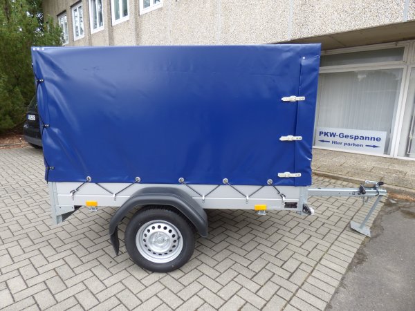 Saris MP 205 113 1000 1 McAlu mit Auflaufbremse, ProfiLine Hochplane in dunkelblau 120cm Ladeh�he, 1000KG, 205x113x120cm
