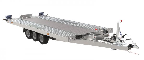 * Saris AT 480 200 3500 3 K,  Tridem, 3500kg zGG, Ladema�e 480 x 200cm, hydraulisch ankippbar mit Handpumpe, AL-KO Winde, mittig Aluriffelboden