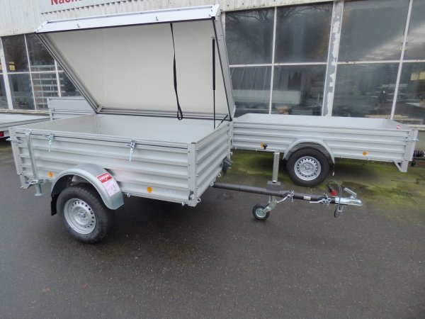 Deckelanhnger fr den Bau- o. Offroadeinsatz: Alutrail 75 RD 22.14, Ladema 216x135x69cm, Heavy Duty Anhnger mit 750kg zGG aber  verbauten 1400kg Komponenten inkl. hhenverstellbarer Zugeinrichtung, Tempo 100