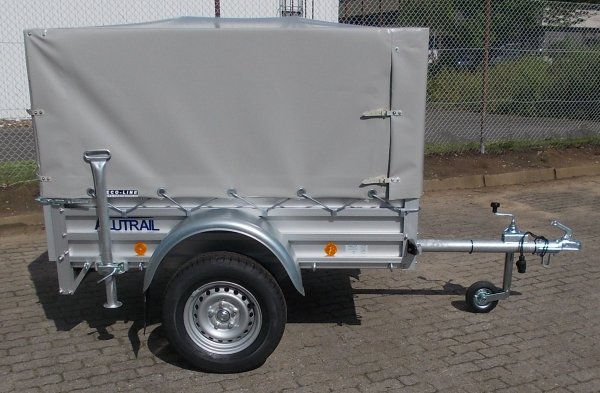 * Alutrail 75U17.12 ,mit Hochplane 100cm Innenh�he, Tempo 100 und 2 Heckst�tzen, 750kg zGG, Ladema�e 170x115x120cm, Aluboden, Tempo 100