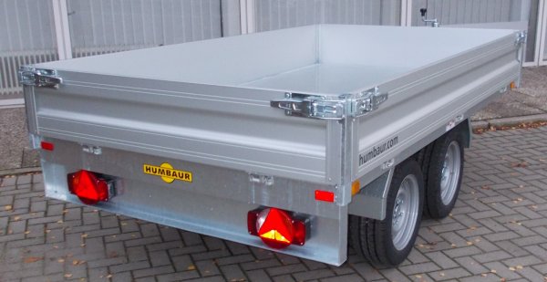 Humbaur Heckkipper HUK 272715 mit Alubordwnden, Handpumpe