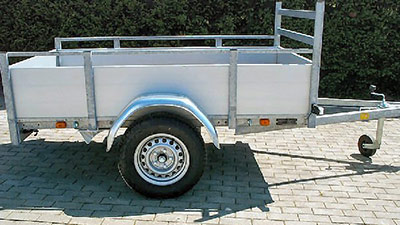 Anssems BSX 750.205x120 ungebremster, geschweißter offener Kasten mit Reling und Leitergestell, 750kg, 205x120x45cm