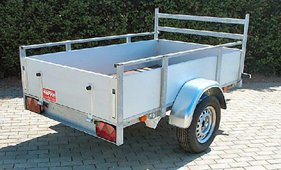 Anssems BSX 750.205x120 ungebremster, geschweißter offener Kasten mit Reling und Leitergestell, 750kg, 205x120x45cm