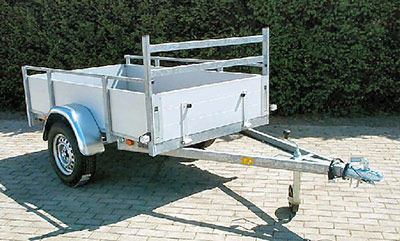 Anssems BSX 750.205x120 ungebremster, geschweißter offener Kasten mit Reling und Leitergestell, 750kg, 205x120x45cm
