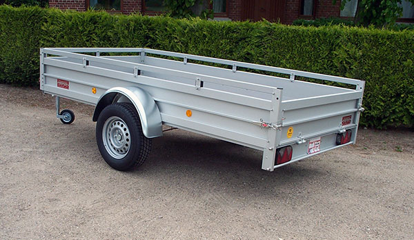 Koch 150.300.13 - Aluanhänger mit Reling, Tempo 100 und 6 Zurrösen, 1300kg, 300x150cm