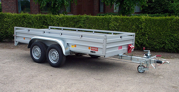Koch 150.350.26 - Aluanhänger mit Reling und 6 Zurrösen, 2600kg, 350x150cm