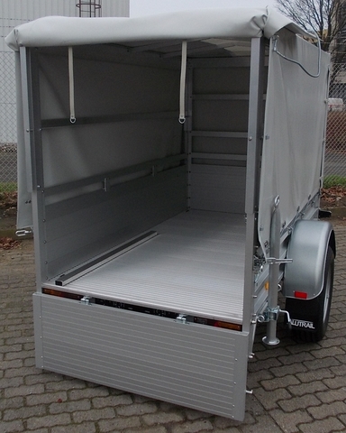 Alutrail 12 BL 22.12 mit Hochplane 130cm Innenhöhe und 2 Heckstützen