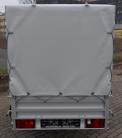 Alutrail 12 BL 22.12 mit Hochplane 130cm Innenhöhe und 2 Heckstützen