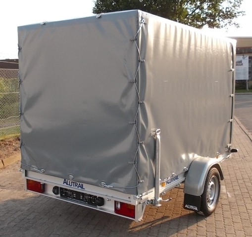 Alutrail 12 Z 26.16 mit 2 speziellen Vorderradhaltern, Hochplane 1700mm Ladehöhe und 2 Heckstützen